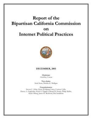 Report of the Bipartisan California Commission on Internet Political