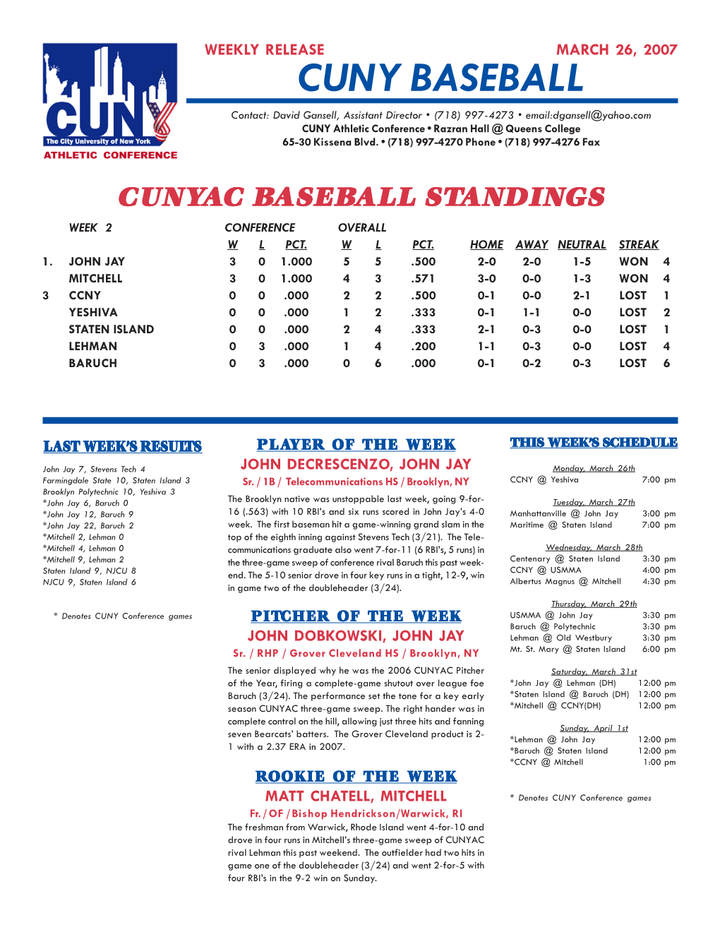 Baseball-Softball Release