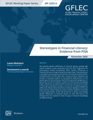 Stereotypes in Financial Literacy: Evidence from PISA