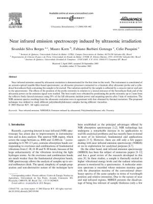 Near Infrared Emission Spectroscopy Induced by Ultrasonic Irradiation