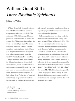 William Grant Still's Three Rhythmic Spirituals