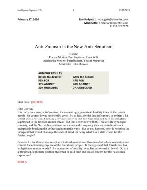 Anti-Zionism Is the New Anti-Semitism
