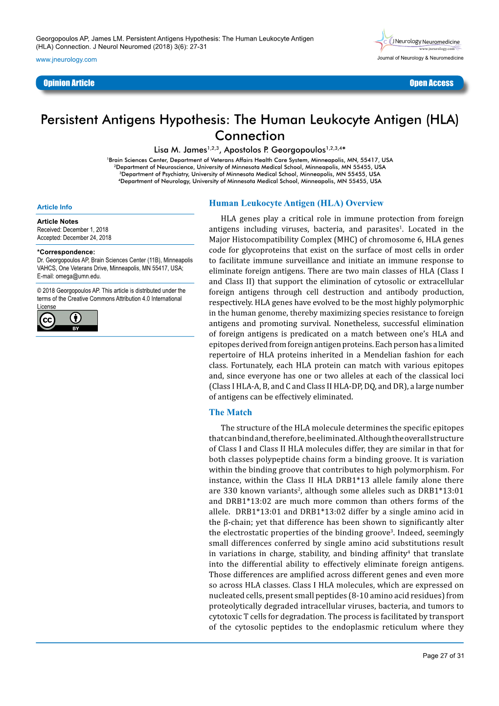 The Human Leukocyte Antigen (HLA) Connection Lisa M