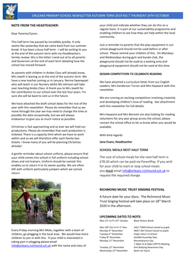 Orleans Primary School Newsletter Autumn Term 2019 No.7 Thursday 24Th October