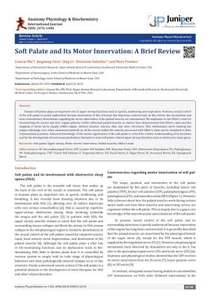 Soft Palate and Its Motor Innervation: a Brief Review