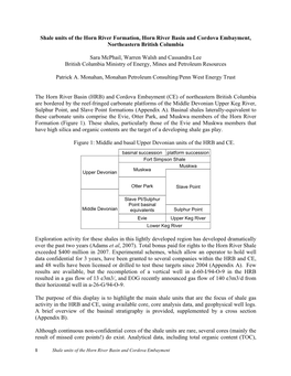 Shale Units of the Horn River Formation, Horn River Basin and Cordova Embayment, Northeastern British Columbia Sara Mcphail
