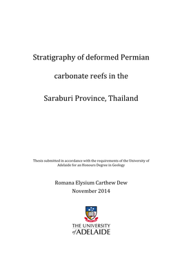 Stratigraphy of Deformed Permian Carbonate Reefs in the Saraburi Province, Thailand