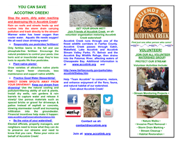 Friends of Accotink Creek Brochure PDF File