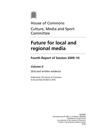 Future for Local and Regional Media