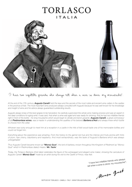 “I Have Two Infallible Friends Who Always Tell When a Wine Is Done: My Moustache!”