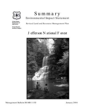 Jefferson National Forest Summary of the Final Eis and Forest Plan