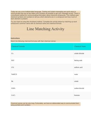Line Matching Activity
