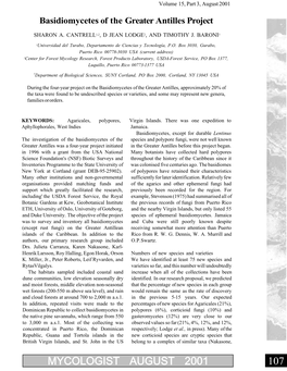 Basidiomycetes of the Greater Antilles Project