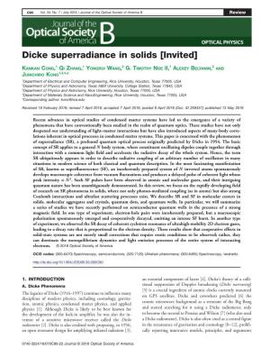 Dicke Superradiance in Solids [Invited]