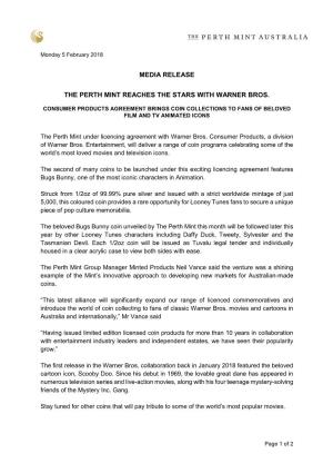Media Release the Perth Mint Reaches the Stars With