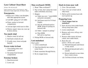 Lynx Catboat Cheat-Sheet Man Overboard (MOB) Stuck in Irons Near Wall Version: 2011.05.30 18:50 1