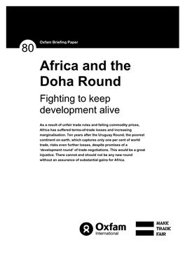 Africa and the Doha Round: Fighting to Keep Development Alive