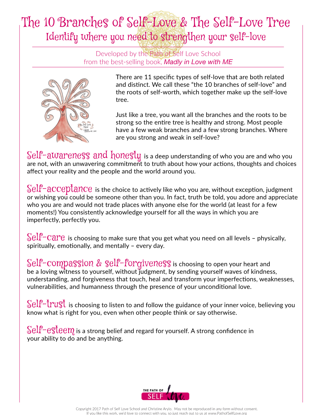 The 10 Branches of Self-Love & the Self-Love Tree