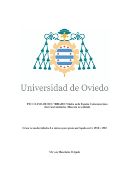 Música En La España Contemporánea (Interuniversitario) (Mención De Calidad)
