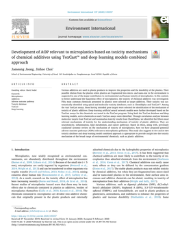 Development of AOP Relevant to Microplastics Based on Toxicity Mechanisms of Chemical Additives Using Toxcast™ and Deep Learni