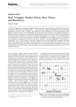 Flinders Petrie, Race Theory and Biometrics