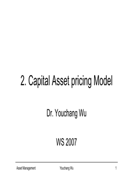 2. Capital Asset Pricing Model