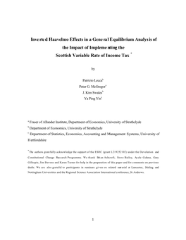 Inverted Haavelmo Effects in a General Equilibrium Analysis of The