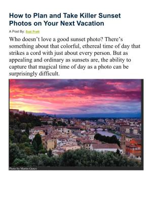 How to Plan and Take Killer Sunset Photos on Your Next Vacation