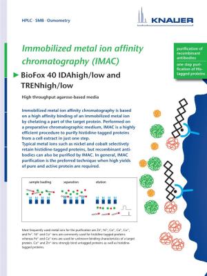 Immobilized Metal Ion Affinity Chromatography (IMAC)
