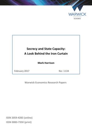 Secrecy and State Capacity: a Look Behind the Iron Curtain