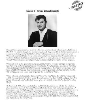 Ritchie Valens Biography