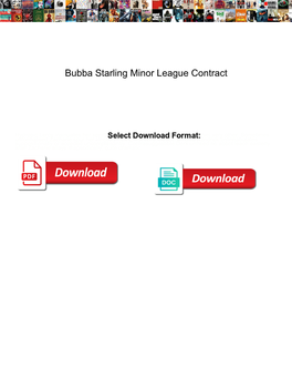 Bubba Starling Minor League Contract