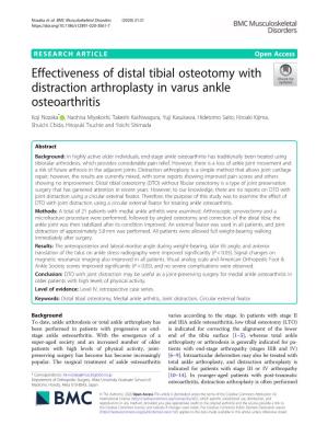 Effectiveness of Distal Tibial Osteotomy