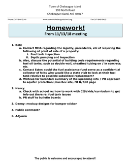 Homework! from 11/13/18 Meeting