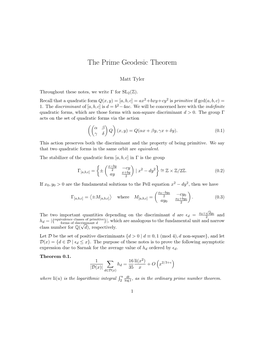 The Prime Geodesic Theorem