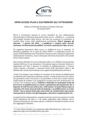 Open Access: Plan S, Dai Principi All'attuazione