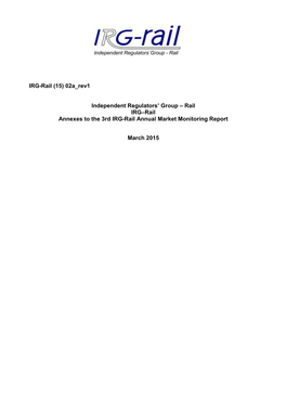 Annex to 3Rd IRG-Rail Market Monitoring Report