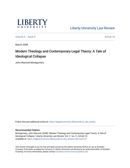 Modern Theology and Contemporary Legal Theory: a Tale of Ideological Collapse