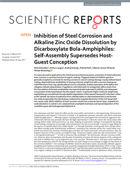 Inhibition of Steel Corrosion and Alkaline Zinc Oxide