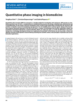 Quantitative Phase Imaging in Biomedicine