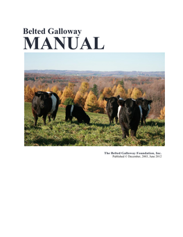 Belted Galloway MANUAL