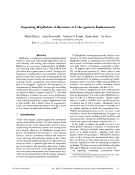 Improving Mapreduce Performance in Heterogeneous Environments