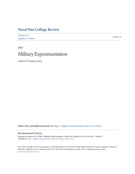 Military Experimentation Andrew F