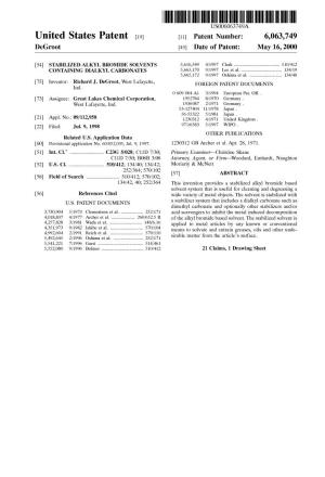 United States Patent (19) 11 Patent Number: 6,063,749 Degroot (45) Date of Patent: May 16, 2000