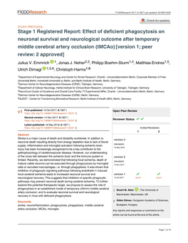 Effect of Deficient Phagocytosis on Neuronal Survival