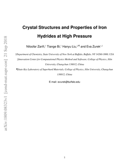 Crystal Structures and Properties of Iron Hydrides at High Pressure