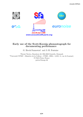 Early Use of the Scott-Koenig Phonautograph for Documenting Performance G