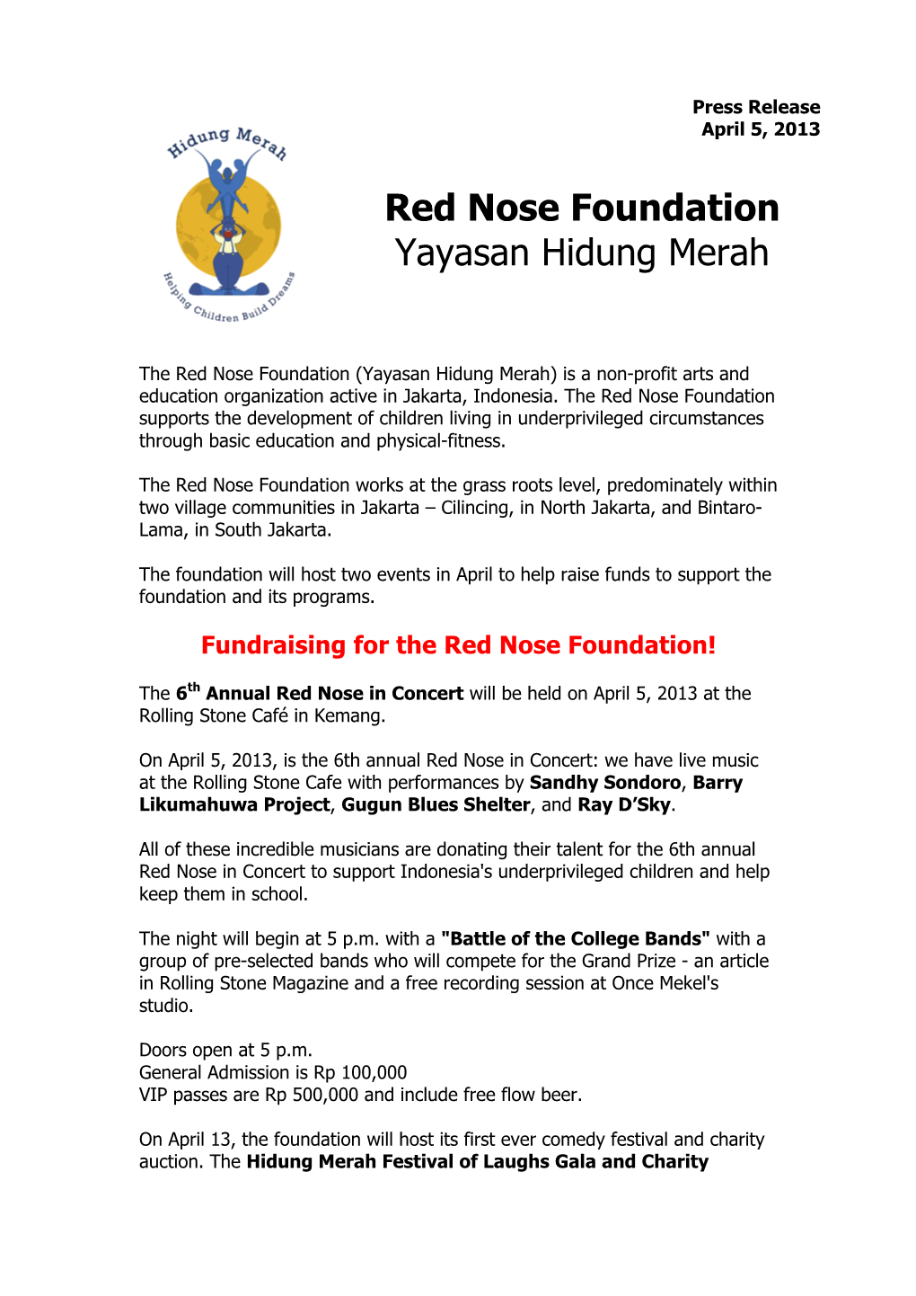 Red Nose Foundation Yayasan Hidung Merah