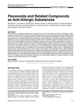 Flavonoids and Related Compounds As Anti-Allergic Substances
