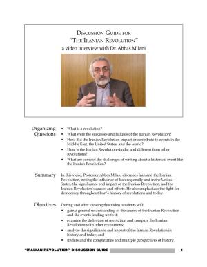 Discussion Guide for “The Iranian Revolution” a Video Interview with Dr